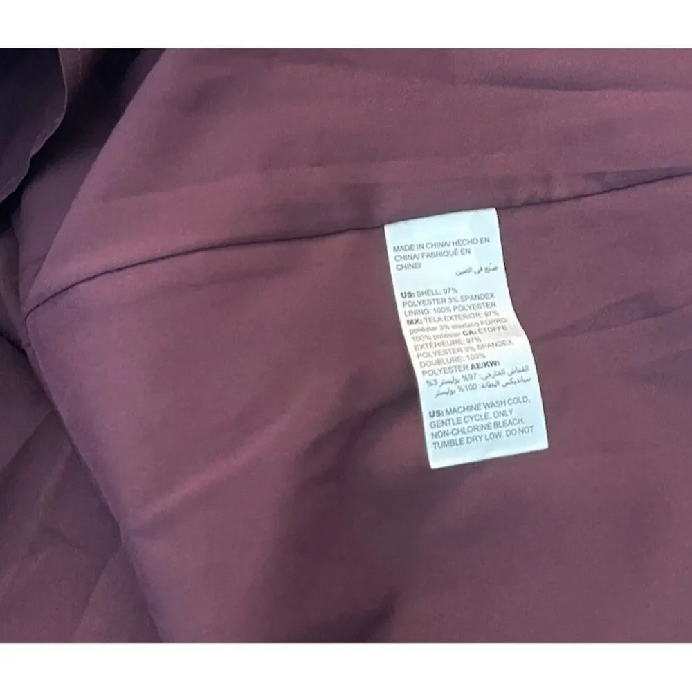 Chicos Design 0.5 or Size 6 Wine Pink Print Pleated Midi Skirt Lined NWT $119